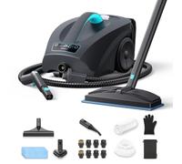 GROBELL 2600W Steam Cleaner with Mop, 2.5L Large Tank, 21-Piece Kit Black | 40s Fast Heating, Non-Pressurized Water Tank, Refill Anytime, Detachable Hose for Home, Bed, Furniture, Floor, Tile & Grout