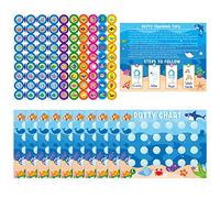 GROBRO7 15Pcs Ocean Animal Potty Training Chart, Sea Animals Toilet Training Reward Charts with Stickers, Sharks Starfish Crabs Sea Turtles Behaviour Reward Chart for Toddlers Preschoolers Boys Girls