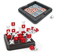 GROBRO7 3D Tic Tac Toe Game, 2 in 1 Xo Chess Classic 2 in a Row Board Game, Double Interactive Noughts and Crosses Bolt Toy for Kids Boys Girls Adults Educational Memory Growth Family Party Travel Fun
