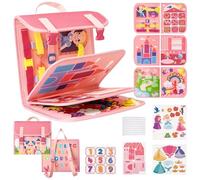 GROBRO7 Busy Board Toddlers Montessori Toys, Pink Sensory Toys for Girls 1+ Year Old to Learn Fine Motor Skill, Princess Busy Book Preschool Educational Playing for Baby Travel Activity Birthday Gift