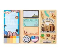 GROBRO7 Cartoon Sticky Notes Set - 550 Sheets Funny Self-Stick Notepads, Novelty City Sticky Notes Paper Clips Writing Memo Pads Page Marker for Kids Teacher Home Office School Gift (Los Angeles City)