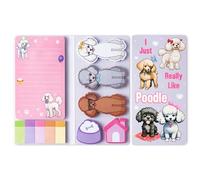GROBRO7 Cute Poodle Sticky Notes - 550Sheets I Just Really Like Poodle Sticky Note Set, Cut Pet Dog Self-Stick Memo Pads Animal Shaped Page Marker for Kid Student Teacher School Office Stationery Gift