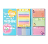 GROBRO7 Funny Inspirational Sticky Note - Motivational Phrase Blue Self-Stick Note Pads, to Do List Daily Planner Protable Positive Writing Memo Reminder Tab for Home School Office Stationery Gift