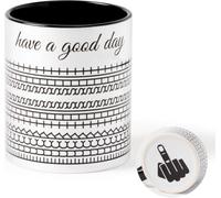 GROBRO7 Hidden Message Coffee Mug - 11oz Black Prank Ceramic Coffee Cup | with Fuck This Shit Swear Word Gift for Sarcastic Friends Liberal Coworkers Office Work Bestie Coffee Lover Humor Family
