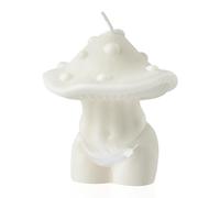 GROBRO7 Human Mushroom Candle Danish Pastel Room Decor, Handmade White Body Shape Candle Natural Soy Wax for Teen Adult Festival Party Art Decoration Birthday Gift Home Desk Statues Table Photo Prop