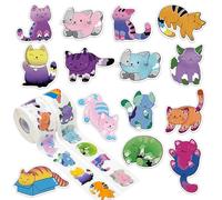 GROBRO7 LGBTQ Cats Sticker Roll - 1000Pcs Cute Pride Cats Stickers, 2 Rolls Kawaii Cats Decals Gay Lesbian Bisexual Trans Love Sticker Vinyl Waterproof for Festival Celebration Party Parades Decor