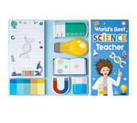 GROBRO7 Teacher Appreciation Gift Sticky Notes Set, 550 Sheets Self-Stick Notepads Funny Science Lab, Novelty Cartoon Bulb, Measuring Cup, Book Shaped for Kid Science Week Party Gift (Science Teacher)