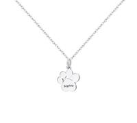 GROBTE Personalized Paw Print Necklace Engraved Name Necklace Custom Dog Paw Pendant Necklace with 1-4 Names Pet Memorial Jewelry Gift for Pet Lovers