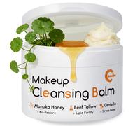 Grocerism Manuka Honey & Centella Asiatica Makeup Remover Balm, Soothing Cleansing Balm with Beef Tallow for Dry, Sensitive Skin, Deep Cleanse & Moisturize, 3.53 Oz Organic Skincare