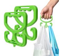 Grocery Bag Carrier, 2 Pack Grocery Bag Holder Each Holds Up to 80lbs, Durable Heavy Duty Shopping Bag Holder Comfortable Grip for Carrying Shopping Bags, Grocery Bags, Buckets & More(Green)