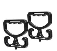 Grocery Bag Carrier with Plastic Storage Box, 2 Pack Grocery Bag Holder for Plastic Bags, Holds 100lbs, Heavy Duty Carry Handle, Comfortable Grip to Carry Bags, Buckets, Shopper Accessories, Black