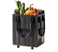 Grocery Bag with Wheels for Grocery Purchase,Collapsible Rolling Heavy Duty Carrying Bag With Handle - Transport Bag with Wheels for Groceries,For Outdoor Moving Shopping Mall Laundry Camping Clothes