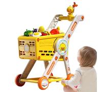 Grocery Cart for Kids 1-3 - Pretend Food Toddler Shopping Cart,Interactive Educational Pretend Kitchen Accessories for Preschoolers Boys Girls Baby Holidays Birthday
