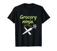 Grocery Ninja Mom Life Neon Green Nunchucks Graphic T-Shirt
