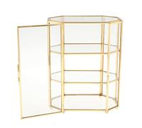 GROCKSTR 3-Tier Jewelry Box Glass Organizer Jewelry Box Multifunction Display Case for Table Decoration