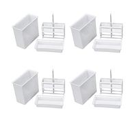 GROCKSTR 4X 2 in 1 White 24 Pieces Microscope Slides Staining Rack Dish Set