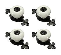GROCKSTR 4X Vintage Ceramic Door Knobs Drawer Cabinet Cupboard Pull Handle White+Black