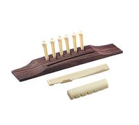 GROCKSTR 6 Pieces Bridge Pins/Saddle/Nut Abalone for Acoustic Guitar - Red + reddish brown