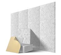 GROCKSTR -Adhesive Acoustic Panels 12 Pack,12 x 12 x 0.4 inch Sound Proof Padding,Sound Absorbing Panel,Grey