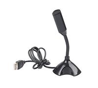 GROCKSTR USB Laptop Microphone Voice Mic High Sensitivity Mini Studio Speech Mic Stand with Holder Gaming Conference for PC,Black