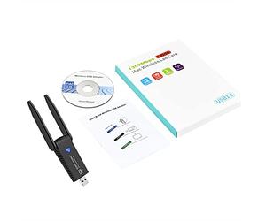 GROCKSTR WiFi Wireless Network Card Dual-Band Network Card USB 3.0 1300M Adapter AC1300 with Antenna for Laptop PC Mini Dongle