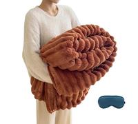 Groemont Thick Plush Blanket, Thickened Plush Rabbit Fur Throw, Soft Reversible Plush Blankets for Couch, Bed, Sofa, Car (C, 100 x 150 cm)
