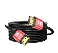 grofyllaa 4K Hdmi Cable 15M, High Speed Hdmi 2.0 Cable 4K@60Hz 2K@120Hz, Gold-Plated Connector 3D ARC HDCP 2.2 &2.3 for HDTV/Blu Ray Playback/Projectors/Laptops/PS4/PS5(Red)