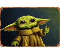 Grogu - Baby Yoda Magic and Fantasy Sci-fi Animals and Creatures Classic Man Cave Wall Art Decor 8x12 inch Metal Tin Sign Plaque Poster