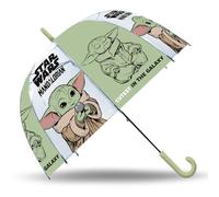 Grogu Kids Transparent Bell Umbrella 46cm with Light Green Hook Handle