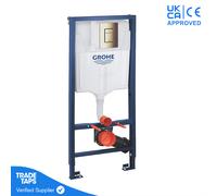 GROHE 1.13m Wall Hung Concealed Cistern WC Toilet Frame with Brass Flush Plate