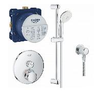 GROHE 1 Button Grotherm Smartcontrol Thermostatic Round Perfect Shower Set - 119245