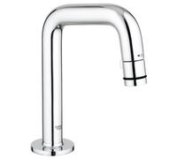 GROHE 20202000 Universal Washbasin Pillar Tap, Chrome, 7 Degree Outlet, 11.4 cm Spout Reach, 360 Swivel, Deck Mount, Centerset Installation, Tap Valve