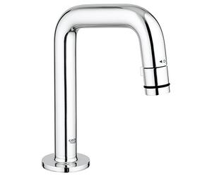 GROHE 20202000 Universal Washbasin Pillar Tap, Chrome, 7 Degree Outlet, 11.4 cm Spout Reach, 360 Swivel, Deck Mount, Centerset Installation, Tap Valve