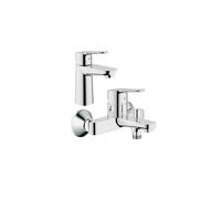 Grohe 23330 BauEdge Single Lever Mono Basin Mixer Tap & 23334 Bath Shower Mixer