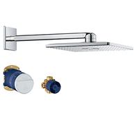 Grohe 26504000 Rain 310 Smart Active 2-Spray Cube Shower Head Set, Starlight Chrome