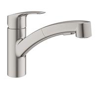 GROHE 30306DC1 Eurosmart Single-Handle Dual Spray Pull-Out Kitchen Faucet, Supersteel