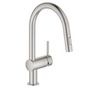 GROHE 31378DC3 Minta Single-Handle Kitchen Faucet, Super Steel Infinity Finish