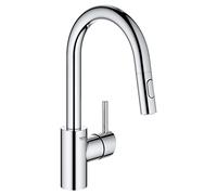 GROHE 31479001 Concetto Single-Handle Kitchen Faucet, Starlight Chrome
