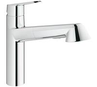 GROHE 32257002 Eurodisc Cosmopolitan Kitchen Tap (100 Degree Swivel Range and Pull-Down Shower Head)