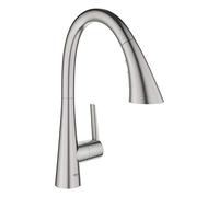 GROHE 32298DC3 Zedra Pull-Down Kitchen Faucet with Sprayer Supersteel (Stainless Steel)