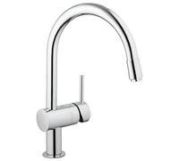 GROHE Minta - Single lever kitchen mixer L-Size with Swivel Spout and pull-out spray chrome