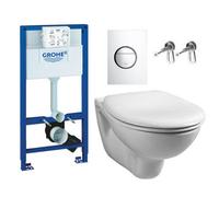 Grohe 38528 Rapid 1.13M Dual Flush Cistern Frame 38765 Nova Plate & Toilet Pan