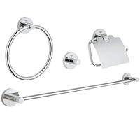GROHE Essentials New 4-In-1 Master Bathroom Accessories Set Chrome 40776001