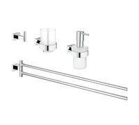 GROHE 40847001 4-in-1 Essentials Cube Accessory Set, Chrome