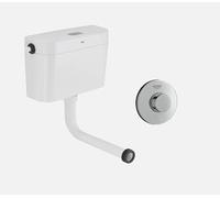 GROHE Adagio Concealed Flushing Cistern with Round Air Push Button | Side Inlet, Chrome Finish, Model 37762SH0, Concealed Installation, Includes Push Button 37761000