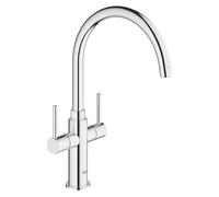 Grohe Ambi Cosmopolitan Dual Lever Kitchen Mixer Tap - Chrome