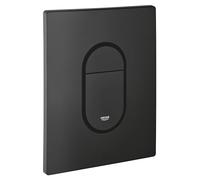 GROHE Arena Cosmopolitan Flush Plate for Concealed Cisterns (Dual Flush or Start-and-Stop Actuation for Pneumatic Drop Valve AV1, Water Saving, Vertical Fit), Size 156x197mm, Phantom Black, 38844KF0