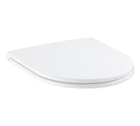 GROHE BAU Ceramic WC Slim Seat with Lid Including Fixation Set (Duroplast, Soft Close, Quick Release Function, Detachable, Easy to Fit from Above, Weight Bearing Capacity 150 kg), White, 39913001