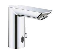 GROHE Bau Cosmopolitan E - Infrared Sensor Touchless Basin Mixer Tap with Mixing Device (Water Saving Technology, Mains Powered, 7 Pre-Set Programs, Tails 3/8 Inch), Size 123 mm, Chrome, 36453000
