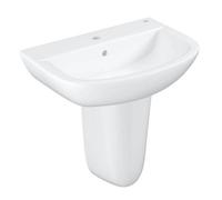 Grohe Bau Gloss White Oval Wall-Mounted Semi-Pedestal Basin